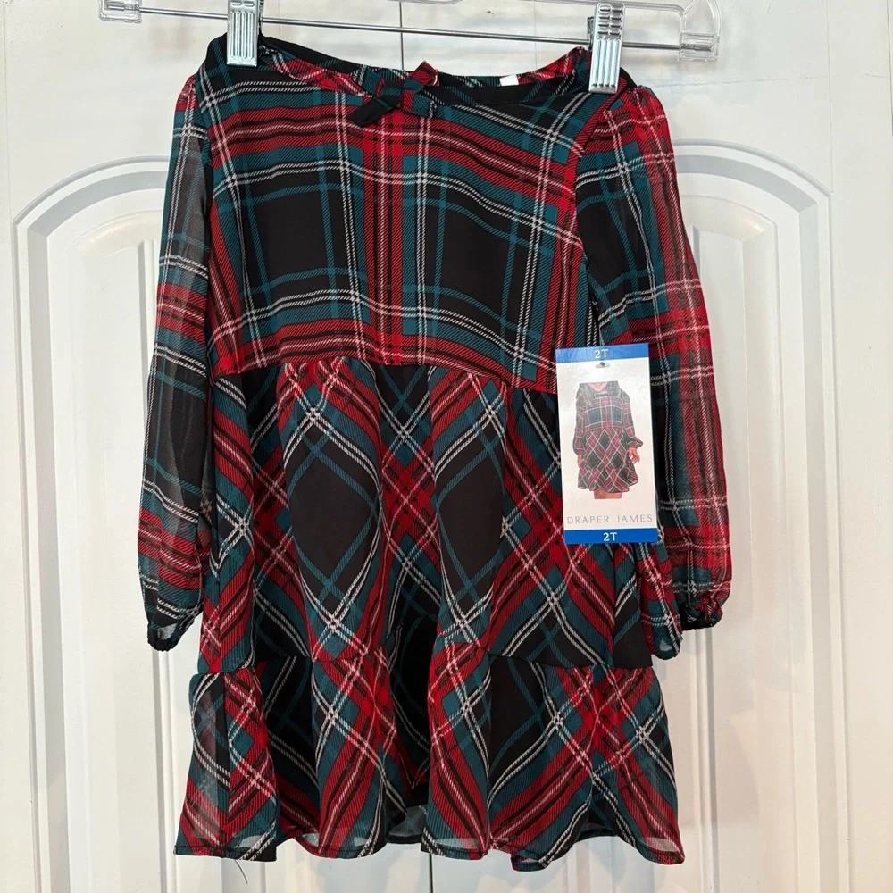 Draper James Red Plaid Dress Size 2T